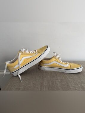 Vans Old Skool Yellow and White Canvas Sneakers